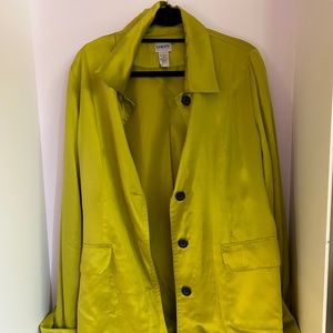 Chico's Electric Green Longer-Length Jacket